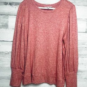 LC Lauren Conrad, High Cuff Shirt, Sz XXL, Dusty Pink